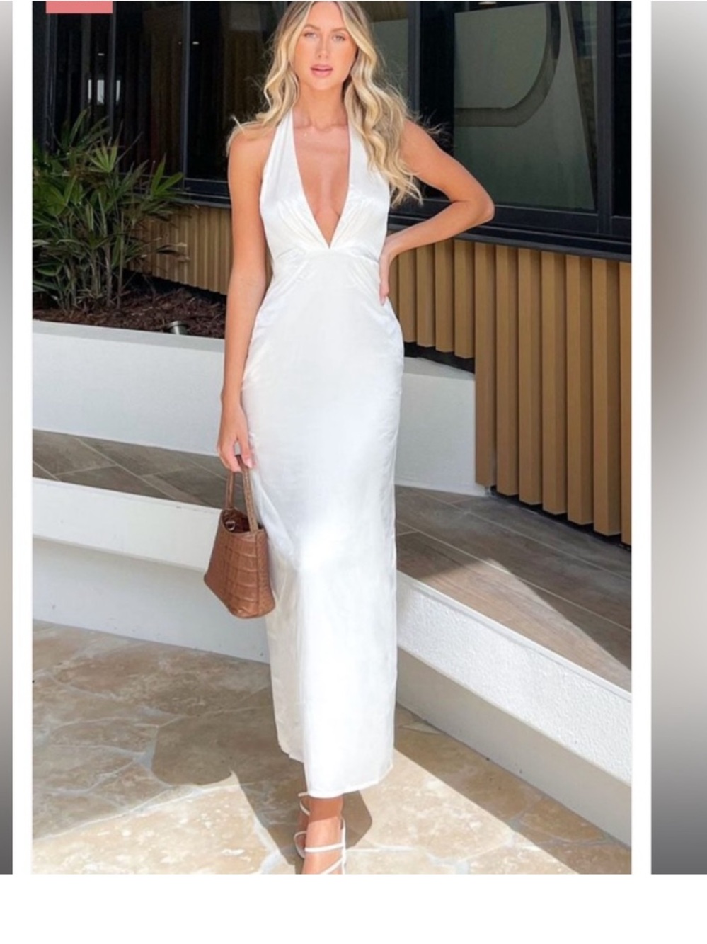 Beginning Boutique Alana White Halter Dress